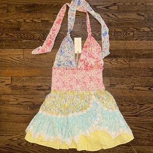 Cambria Halter Mini Dress in Fruit Punch